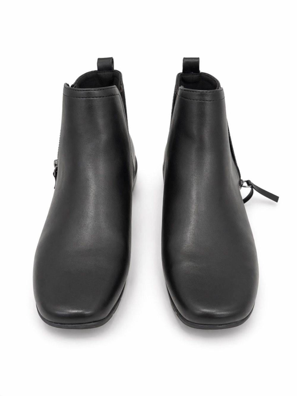Easy Spirit Black Women's Ankle Booties - Sleek Leather Zip Detail